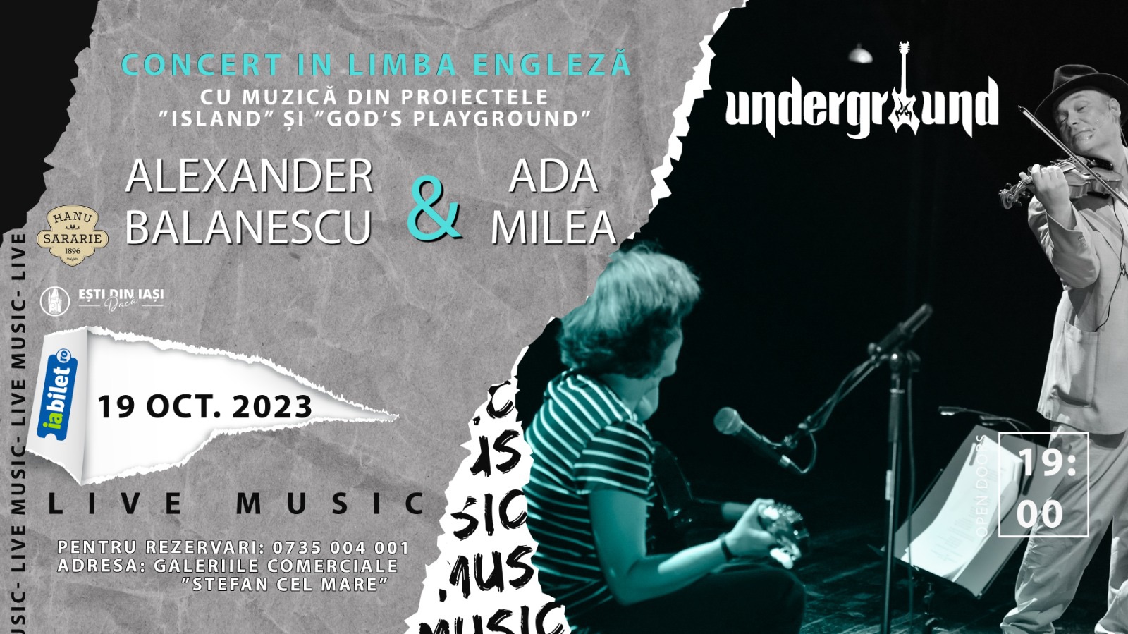 Concert Alexander Bălănescu & Ada Milea în Underground Pub din Iași